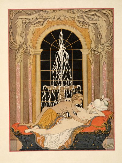 Ilustración de "Les Liaisons Dangereuses" de Pierre Choderlos de Laclos (1741-1803) pub. 1934 (impresión en plantilla) de Georges Barbier