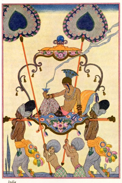 India, de "El arte del perfume", pub. 1912 (impresión en pochoir) de Georges Barbier