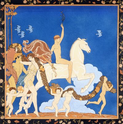 El caballo blanco, c.1917-1920 (plantilla) de Georges Barbier