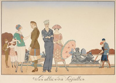 Les allies à Versailles. Diversas representaciones de soldados de los aliados. de Georges Barbier