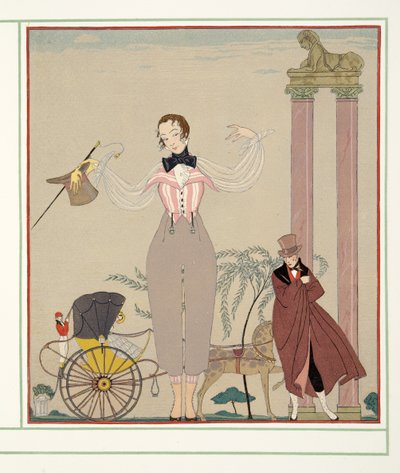 Mademoiselle de Maupin, de Personages de Comedie, pub. 1922 (impresión en plantilla) de Georges Barbier