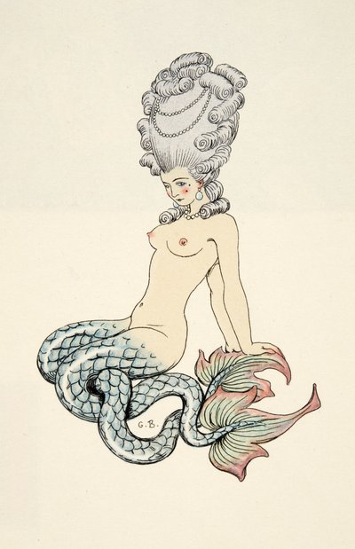 Sirena, de "Les Liaisons Dangereuses" de Pierre Chodlerlos de Laclos (1741-1803), pub. 1934 (impresión en pochoir) de Georges Barbier