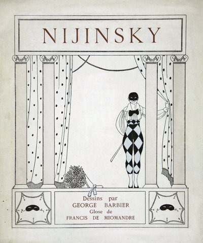 Nijinsky, Portada, de la serie "Diseños sobre las danzas de Vaskac Nijinsky" (Impresión Pochoir) de Georges Barbier