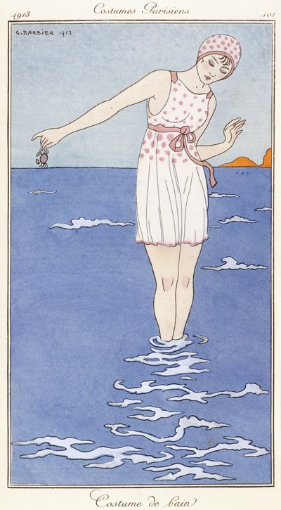 Ropa parisina: Traje de baño de Georges Barbier