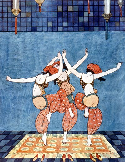 Princesa Scheherazade (Sheherazade) (cuentos de las mil y una noches). Ilustración de George Barbier (1882-1932). Hacia 1910. de Georges Barbier