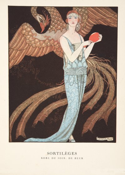 Sortilèges de una colección de platos de moda de Georges Barbier