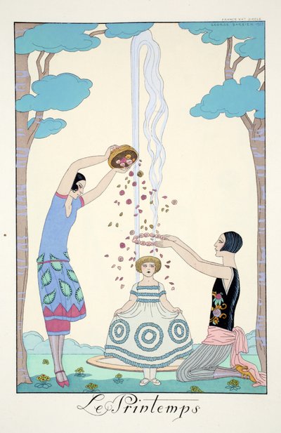 Primavera, de "Falbalas & Fanfreluches, Almanach des Modes Présentes, Passées et Futures". de Georges Barbier