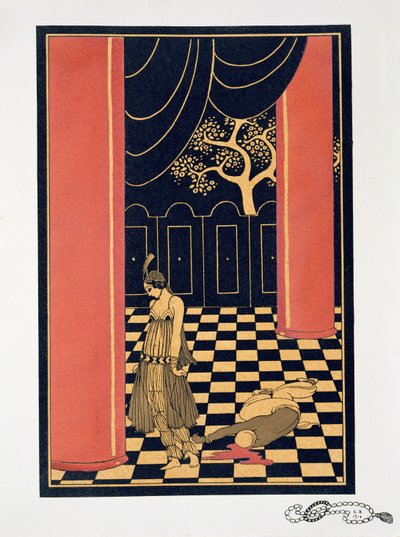 Tamara Karsavina (1885-1978) en el papel principal de "Thamar". de Georges Barbier