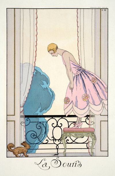 El ratón, de "Falbalas & Fanfreluches, Almanach des Modes Présentes, Passes et Futures". de Georges Barbier
