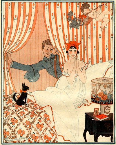 El regreso imprevisto... O el despertador - ilustración de la Vie Parisienne de Georges Barbier