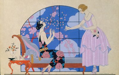 Dos señoras en un salón de Georges Barbier