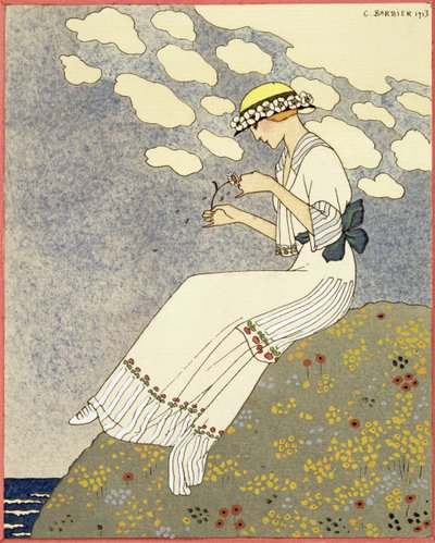 Un Peu..., diseño para un vestido de campo de Paquin de Georges Barbier