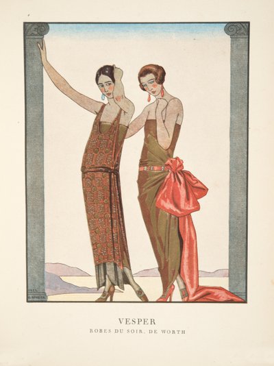 Vesper, de una colección de láminas de moda de Georges Barbier