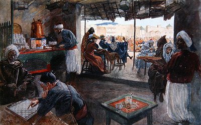 Un café en Marruecos, c.1900 de Georges Bertin Scott