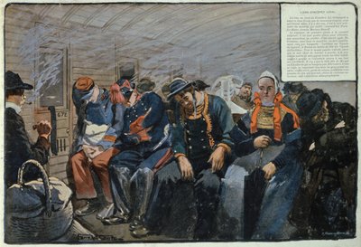 Un vagón de tercera clase en Bretaña, Francia de Georges Bertin Scott