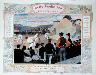 Pelota vasca, ilustración para septiembre de un calendario para la tienda de ropa 