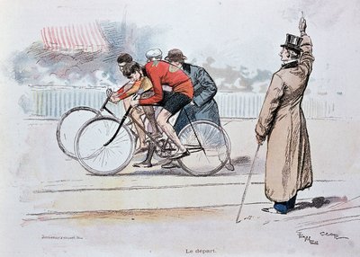 Carrera de bicicletas: la salida de Georges Bertin Scott