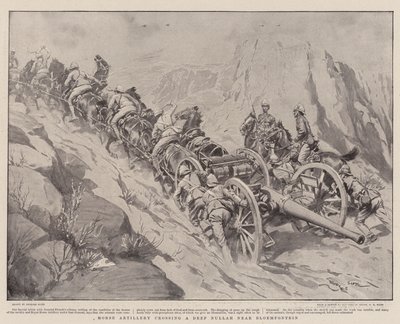 Artillería a caballo cruzando un profundo Nullah cerca de Bloemfontein de Georges Bertin Scott