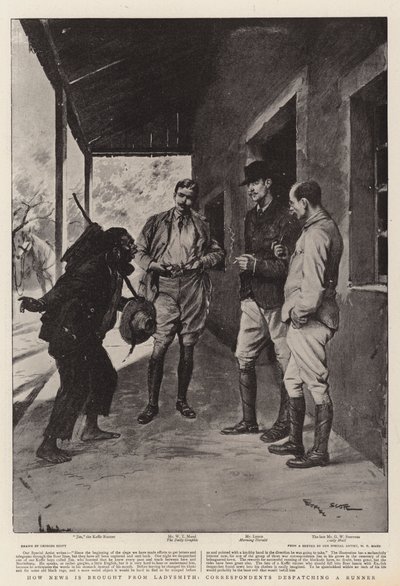 Cómo se trae la noticia de Ladysmith, corresponsales enviando un corredor de Georges Bertin Scott