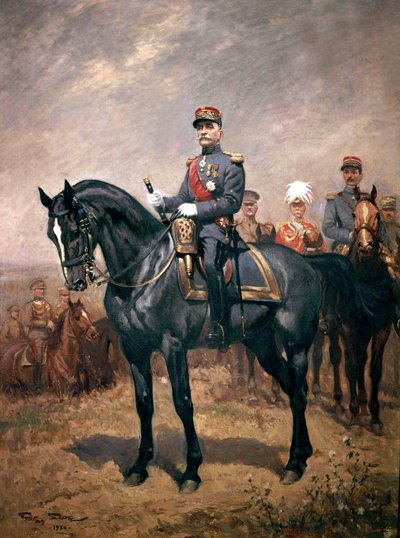 Retrato del mariscal Ferdinand Foch a caballo de Georges Bertin Scott