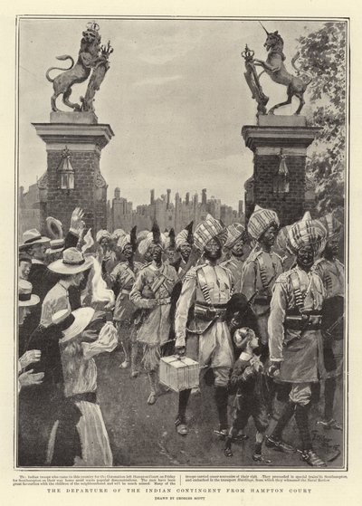 La partida del contingente indio de Hampton Court de Georges Bertin Scott