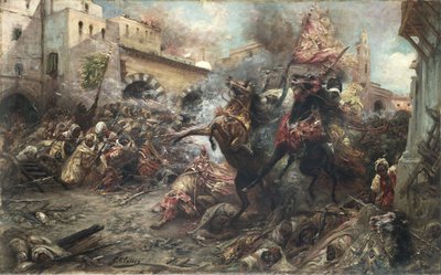 Árabes en Batalla de Georges Clairin