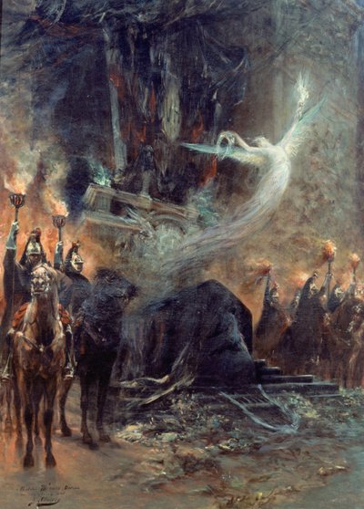 Funerales de Victor Hugo: la vigilia bajo el arco de triunfo de Georges Clairin