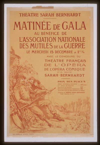 Mañana de gala a beneficio de la Asociación Nacional de Lisiados de Guerra Teatro Sarah Bernhardt de Georges Clairin