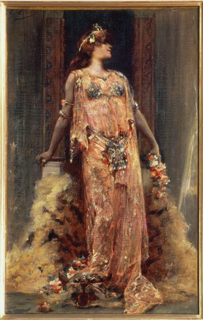 Sarah Bernhardt en el papel de Cleopatra de Georges Clairin