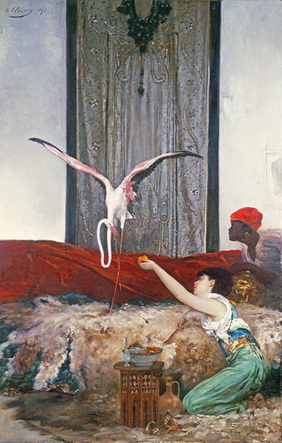 El flamenco mascota (óleo sobre lienzo) de Georges Clairin