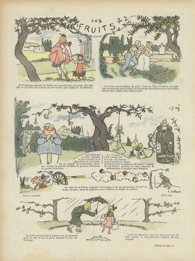 Frutas. Ilustración para Le Rire de Georges Delaw