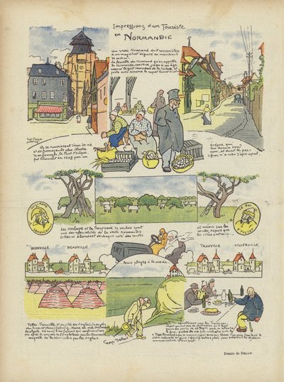 Impresiones de un turista en Normandía. Ilustración para Le Rire de Georges Delaw
