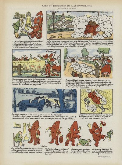 Alegrias y tristezas del automovilismo. Ilustración para Le Rire de Georges Delaw