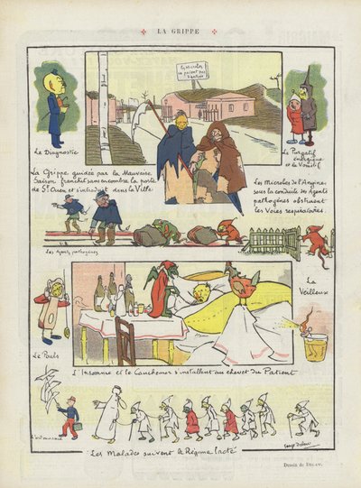 La gripe (Ilustración para Le Rire) de Georges Delaw