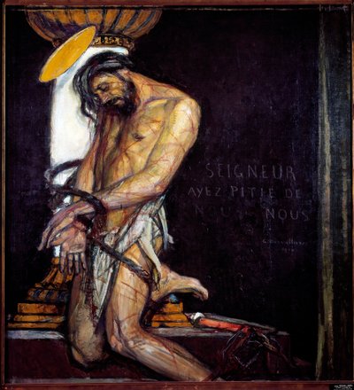 Cristo tiene la columna Pintura de Georges Desvallieres (1861-1950) 1910 París, Museo Nacional de Arte Moderno de Georges Desvallieres