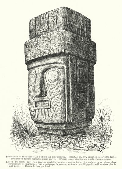 Ídolo inca colosal tallado en pórfido de Georges Ernest Profit