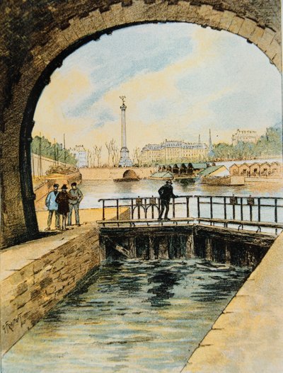 Cerradura del Canal St. Martin, París, 1890 de Georges Fraipont