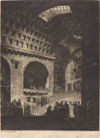 Vista de una prisión de Georges François Blondel