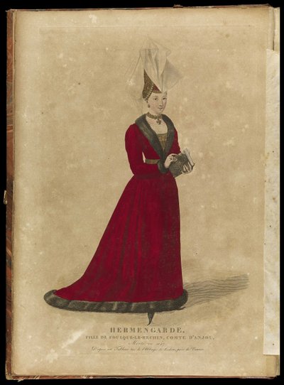 Ermengarda de Anjou, duquesa de Aquitania y Bretaña, finales del siglo XVIII de Georges Jacques Gatine