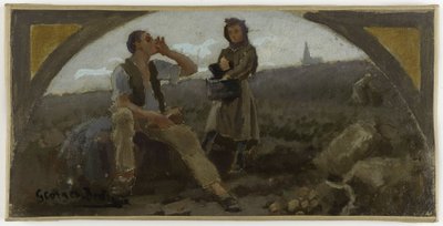 Boceto para el comedor del Hôtel de Ville de París: La pomme de terre, hacia 1893 (óleo sobre lienzo) de Georges Jules Bertrand