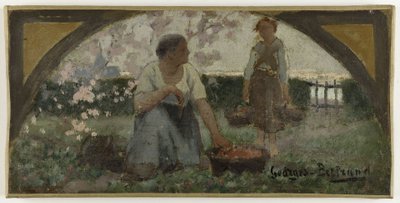 Boceto para el comedor del Hôtel de Ville de París: Les fraises, hacia 1893 (óleo sobre lienzo) de Georges Jules Bertrand