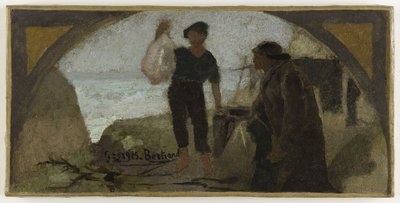 Boceto para el comedor del Hôtel de Ville de París: El pez, hacia 1893 (óleo sobre lienzo) de Georges Jules Bertrand