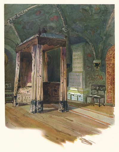 Dormitorio del Zar Alexis Mijáilovich, en el Kremlin, Moscú de Georges Kossiakoff