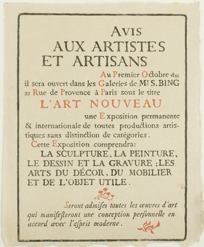 Aviso a artistas y artesanos de Georges Lemmen