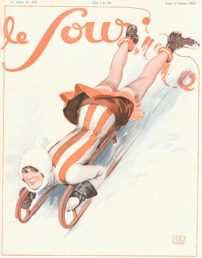 Portada de "Le Sourire", enero de 1928 (litografía en color) de Georges Leonnec