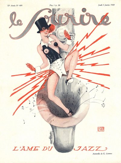 Portada de "Le Sourire", enero de 1929 (litografía en color) de Georges Leonnec