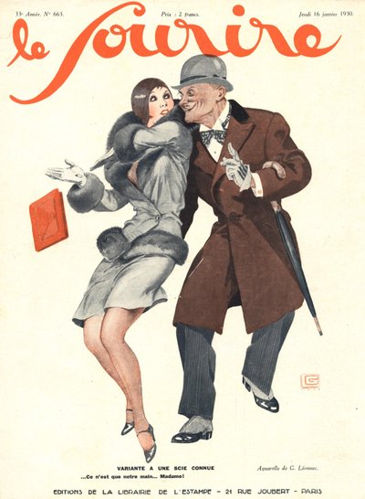 Portada de "Le Sourire", enero de 1930 (litografía en color) de Georges Leonnec