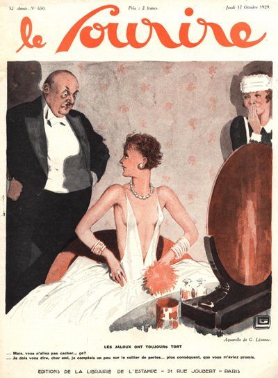 Portada de "Le Sourire", octubre de 1929 (litografía en color) de Georges Leonnec