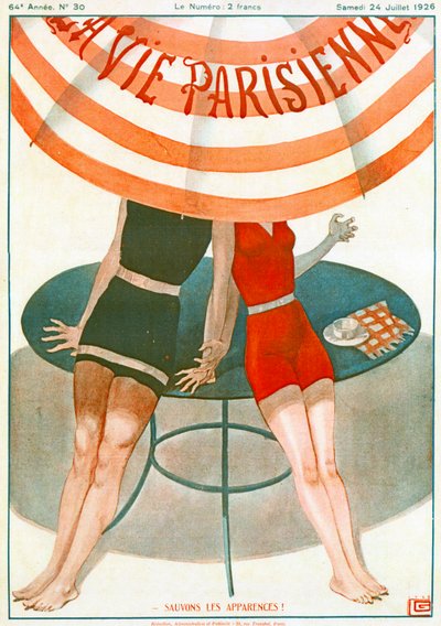 Amantes cogidos de la mano, Ilustración de "La Vie Parisienne" de Georges Leonnec