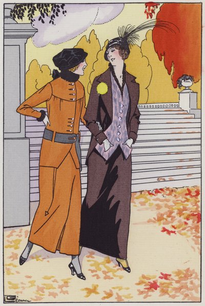 Moda femenina de la década de 1920 por la diseñadora Augusta Bernard de Georges Leonnec